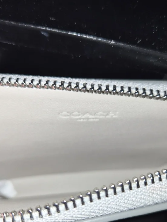 Coach Metallic Silver Card Case with Chain Detail - Picture 3 of 3